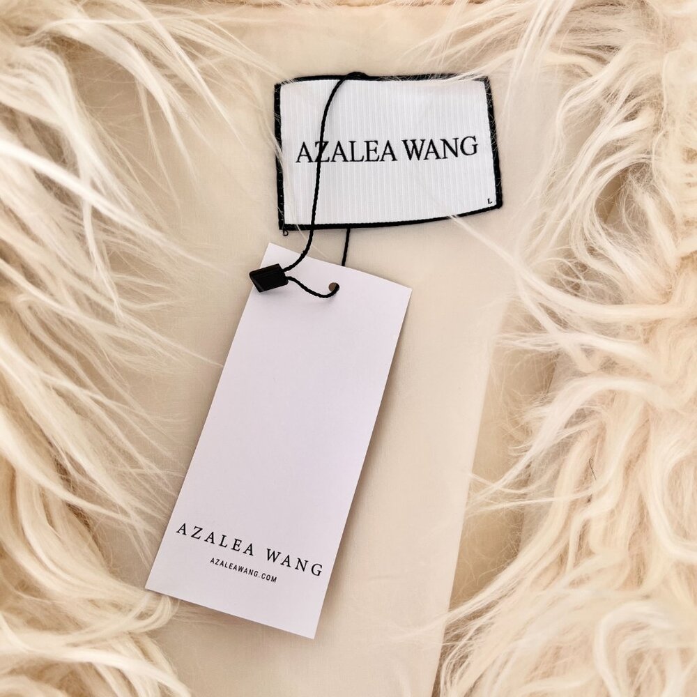 NWT Azalea Wang Breckenridge CREAM Faux Fur Coat Size Large / Y2K Maximalism - Picture 4 of 13